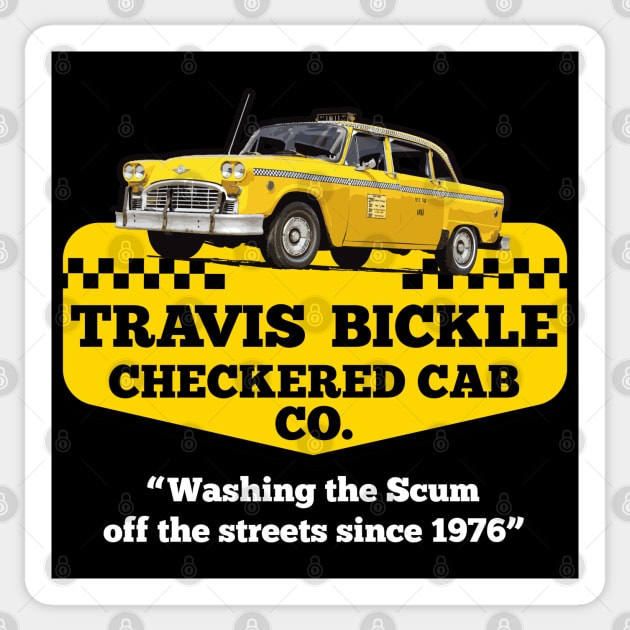 Travis Bickle Checkered Cab Company Darks Sticker by Alema Art